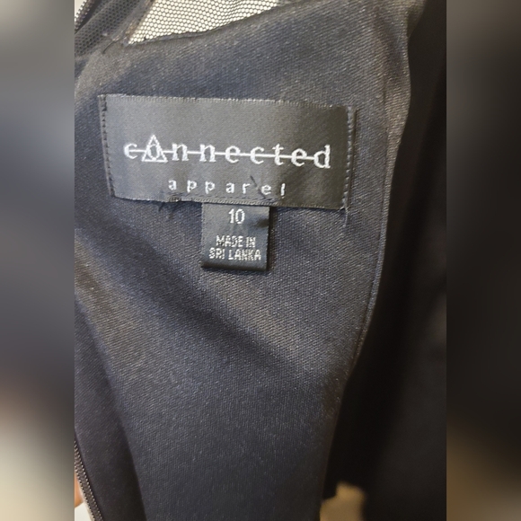 CONNECTED APPAREL Leopard Print A-LIne Dress with Mesh Detail Size 10 - Picture 4 of 6